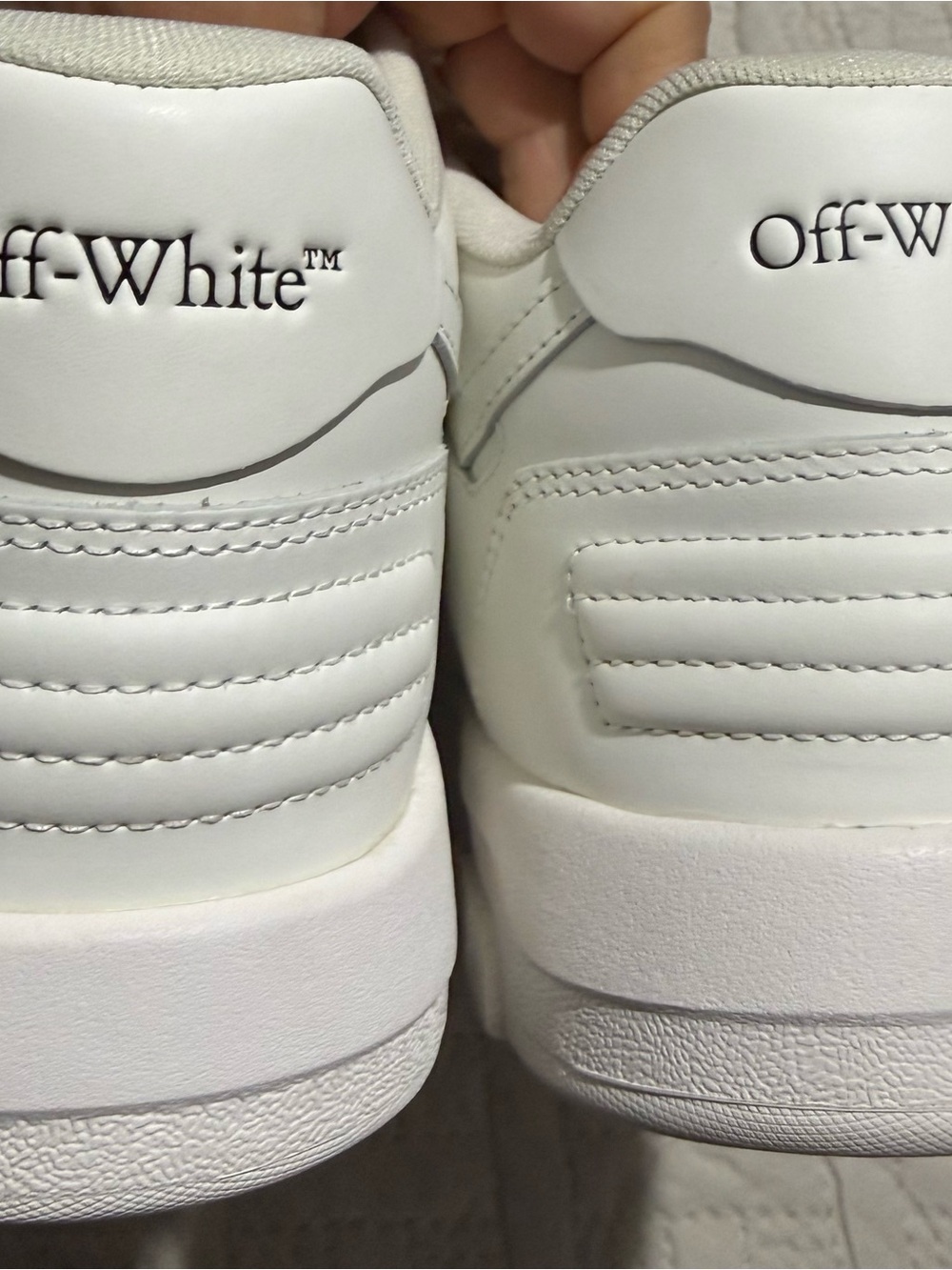 Off-White White Leather Low-Top Sneakers